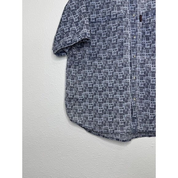 Vintage GRAMICCI Made USA XL Blue Vented Nylon SS Light Weight Button Up *FLAW* - Picture 10 of 16
